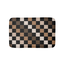 Brown Black Checkered Gingham Pattern Badematte