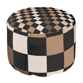 Brown Black Checkered Gingham Pattern Hocker
