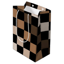 Brown Black Checkered Gingham Pattern