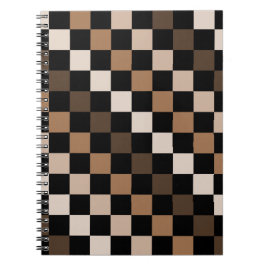 Brown Black Checkered Gingham Pattern Notizblock