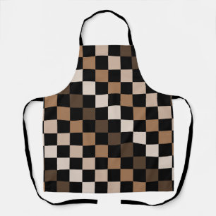 Brown Black Checkered Gingham Pattern Schürze