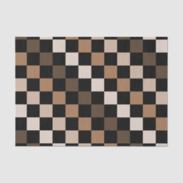 Brown Black Checkered Gingham Pattern Seidenpapier