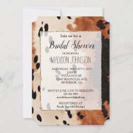 Brown Black Cream Cowhide Einladung