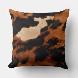 Brown Black Cream Cowhide Kissen