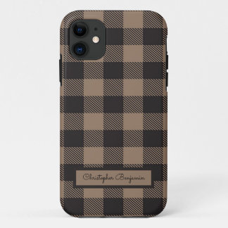 Brown Black Gingham Buffalo Kariertes Bauernhaus Case-Mate iPhone Hülle