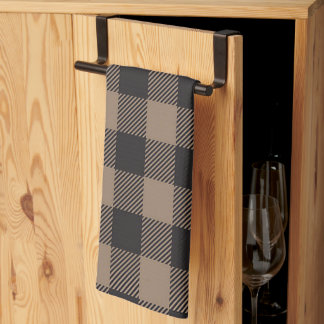 Brown Black Gingham Buffalo Kariertes Bauernhaus Geschirrtuch