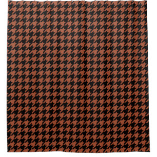 Brown Black Hahnentrittmuster Karo Duschvorhang