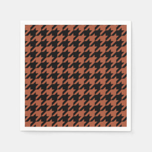 Brown Black Hahnentrittmuster Karo Serviette