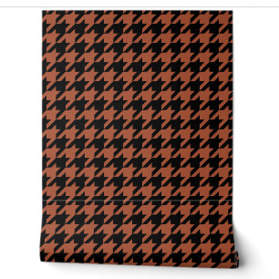Brown Black Hahnentrittmuster Karo Tapete