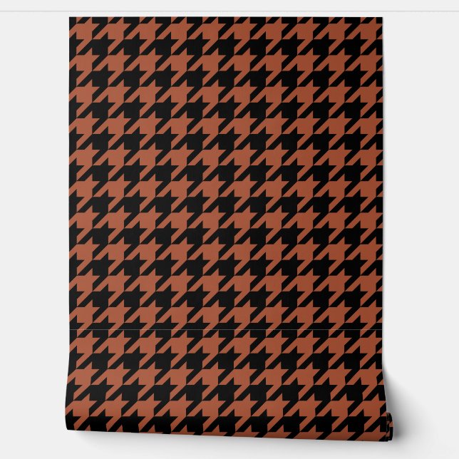 Brown Black Hahnentrittmuster Karo Tapete (Abrollen)