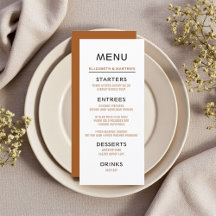 Brown Black Herbst Wedding Menu