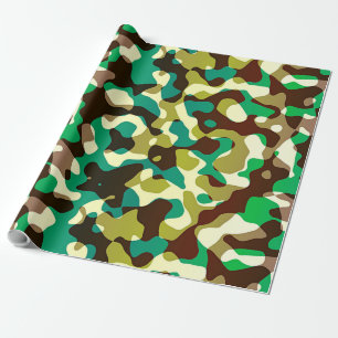 Brown Black Khaki Green Camouflage Army Muster Geschenkpapier