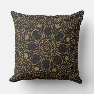 Brown Black Leopard Mandala Throw Kissen