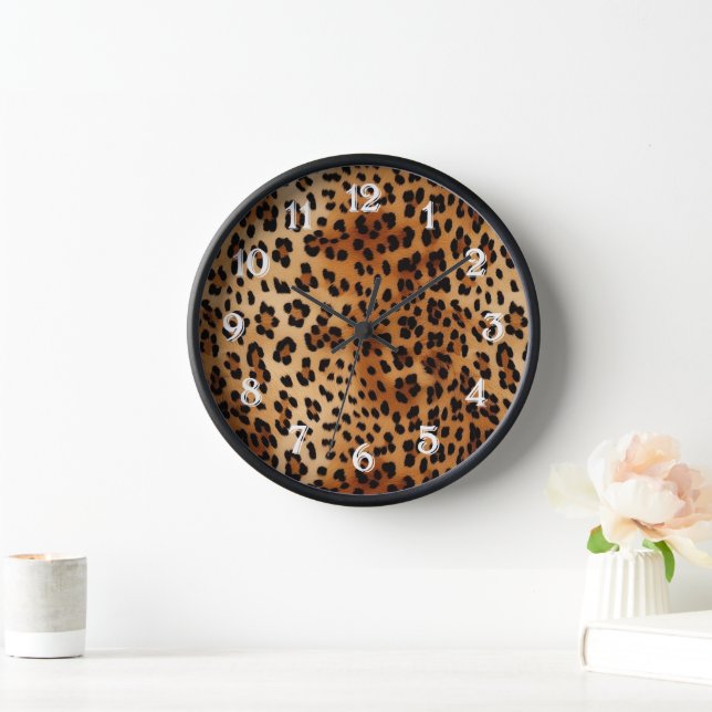 Brown Black Leopard Print Uhr (Zuhause)