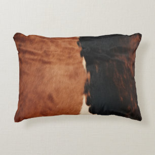 Brown Black Southwest Imitats Cowhide Dekokissen
