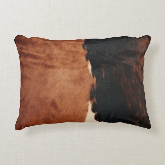 Brown Black Southwest Imitats Cowhide Dekokissen (Vorderseite)