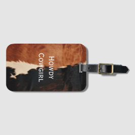 Brown Black Southwest Imitats Cowhide Gepäckanhänger
