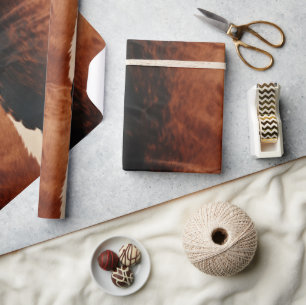 Brown Black Southwest Imitats Cowhide Geschenkpapier