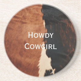 Brown Black Southwest Imitats Cowhide Getränkeuntersetzer