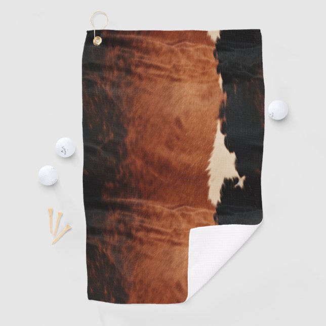 Brown Black Southwest Imitats Cowhide Golfhandtuch (Insitu)