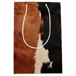 Brown Black Southwest Imitats Cowhide Mittlere Geschenktüte