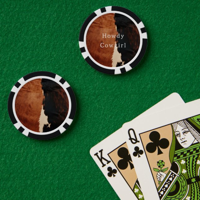 Brown Black Southwest Imitats Cowhide Pokerchips (Pokertisch (doppelt))