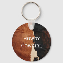 Brown Black Southwest Imitats Cowhide Schlüsselanhänger