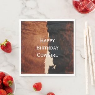 Brown Black Southwest Imitats Cowhide Serviette