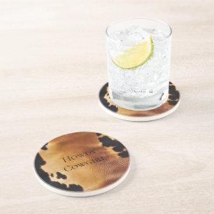 Brown Black Südwest Cowhide Getränkeuntersetzer