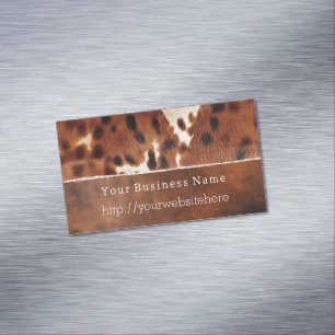 Brown Black Südwest Cowhide Magnetische Visitenkarte