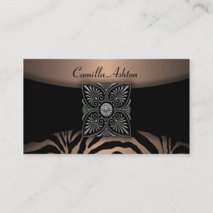 Brown & Black Zebra Business Cards Visitenkarte