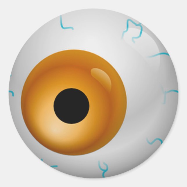 Brown Bloodshot Zombie Eyeball Halloween Runder Aufkleber (Vorderseite)