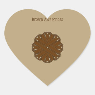 Brown Blume Ribbon von Kenneth Yoncich Herz-Aufkleber