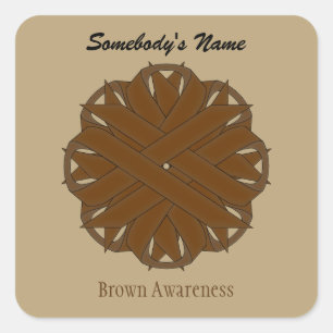 Brown Blume Ribbon von Kenneth Yoncich Quadratischer Aufkleber