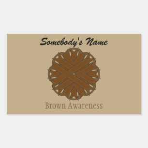 Brown Blume Ribbon von Kenneth Yoncich Rechteckiger Aufkleber