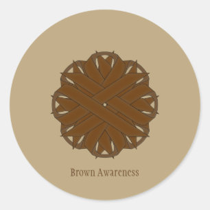Brown Blume Ribbon von Kenneth Yoncich Runder Aufkleber