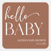 Brown Boho Bohemisch Hello Baby Dusche