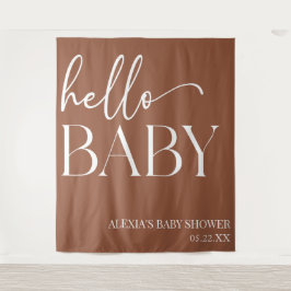 Brown Boho Bohemisch Hello Baby Dusche Wandteppich