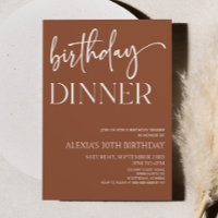 Brown Boho Bohemisch Minimal Geburtstag Abendessen