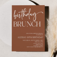 Brown Boho Bohemisch Minimal Geburtstags Brunch Pa