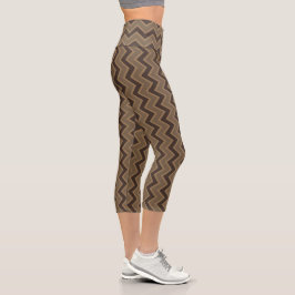 Brown Boho Capri Leggings