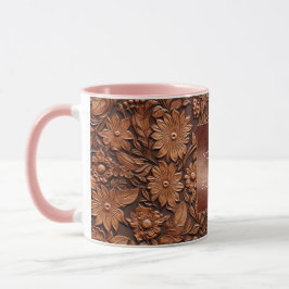 Brown Boho Floral Tasse