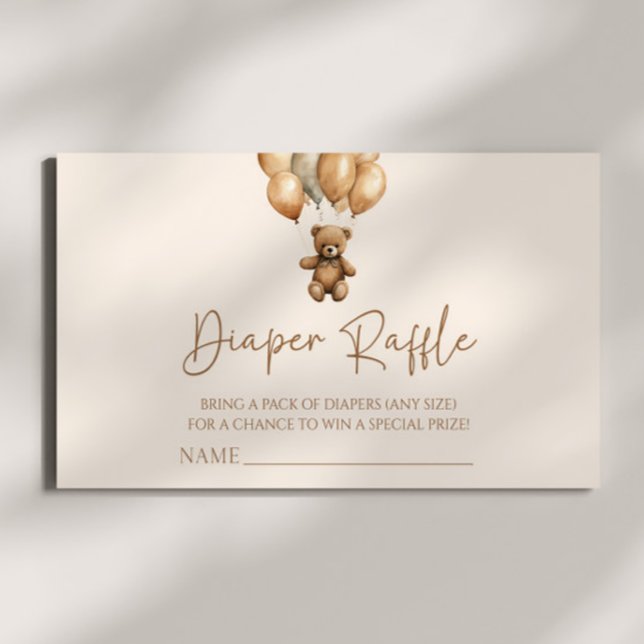 Brown Boho Teddy Bear Babydusche Windelwindeln Begleitkarte (Von Creator hochgeladen)