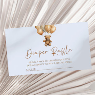 Brown Boho Teddy Bear Babydusche Windelwindeln Begleitkarte