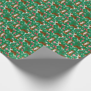 Brown Border Collie Hund Weihnachten Geschenkpapier