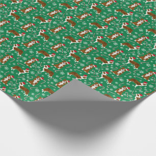 Brown Border Collie Weihnachtshund Geschenkpapier