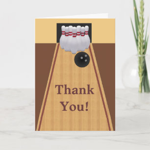 Brown Bowling Birthday Danke Karte