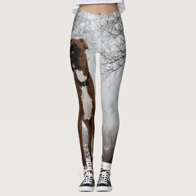 Brown-Boxerhund Leggings (Vorderseite)