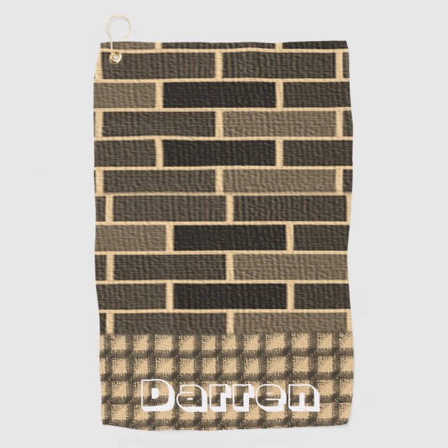 Brown Brick Golf Towel Golfhandtuch (Vorderseite)