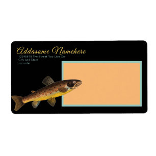 Brown Brook Foreut Fischen Vintage Aquarellfarben